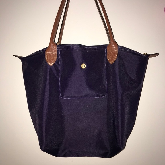 EUC: Longchamp Le Pliage Tote (Small) Purple - Picture 4 of 5